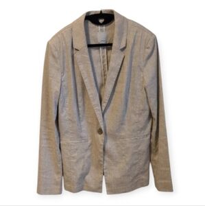 Halogen Light Tan Linen Blend Blazer Size Medium
